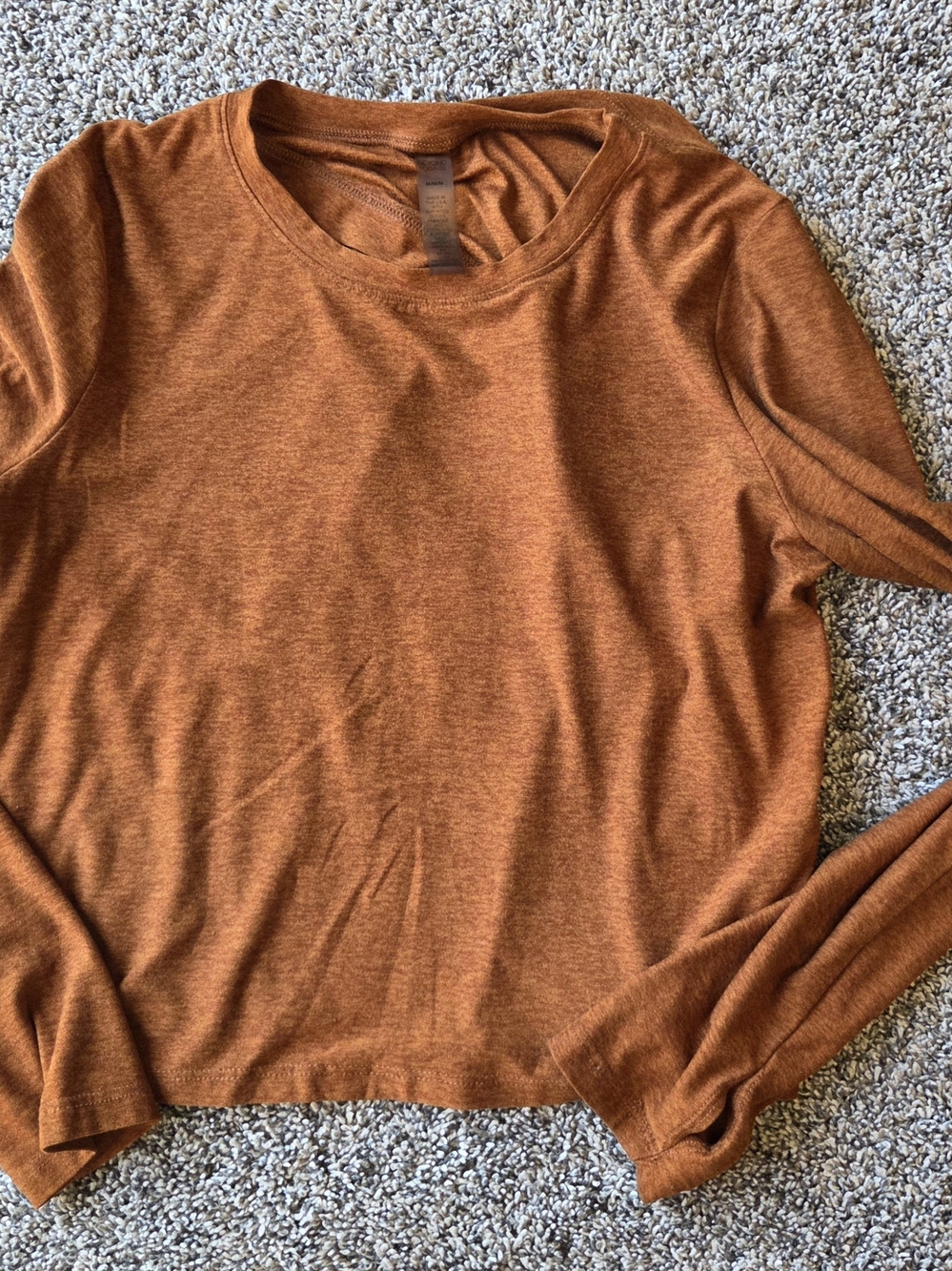 Beyond Yoga Lightweight Long Sleeve Crop Top - Rust Orange